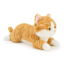 Peluche chat lestée pour adultes et enfants – douce, câline et réaliste – 30 cm (grise)