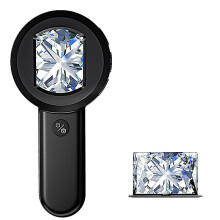 Loupe grossissante 100x avec chargement USB, 8 lumières LED et carte mémoire 32 Go, 2 modes d'éclairage pour les seniors