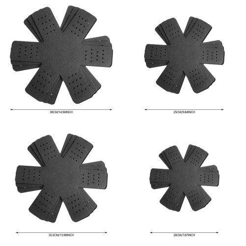 Protezioni in silicone per pentole e padelle, grigie, set da 12 pezzi, 4 misure 2