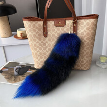 Porte-clés queue de renard en peluche de 38 cm - Grand pendentif en fausse fourrure duveteuse, breloque pour sac, accessoire