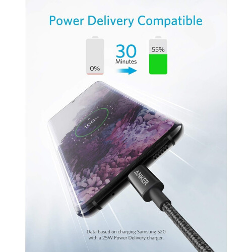 Anker Anker USB C to USB C Cable, Type-C 60W Fast Charging Cable (6FT, 5Pack) 1