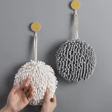 2er-Pack Chenille-Rundhandtücher | 16 x 16 cm, super saugfähige, hängende Küchentücher | Wendbar, schnelltrocknend