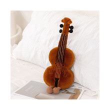 (Violine) Plüschkissen mit Gitarren- und Violinenstickerei – Geschenkidee für Zuhause