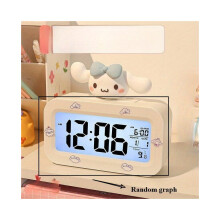 Digitale wekker -LCD-scherm met temperatuur- en datumweergave, snooze-functie, werkt op batterijen, verjaardagscadeau voor ki