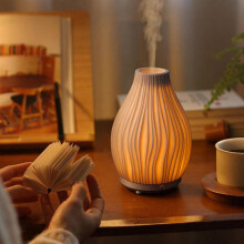 Keramische aromadiffuser | Nachtlampje met warm licht | Stille automatische uitschakeling | Diffuser voor etherische oliën |