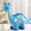 Zachte en knuffelbare blauwe dinosaurusknuffel van 40 cm 1