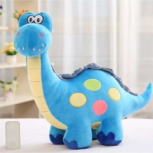 Zachte en knuffelbare blauwe dinosaurusknuffel van 40 cm