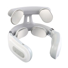4-kops USB oplaadbare rugmassager, vibratiemassager voor de wervelkolom, voor thuis en op kantoor, wit