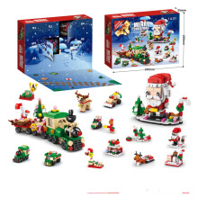 Bloques de construcción para calendario de Adviento de Navidad, 12 cajas, 14 microladrillos en 1, regalo de cuenta regresiva,