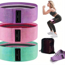 3er-Pack Stoff-Widerstandsbänder für Beine und Po – Hüft-Widerstandsband-Set (150 lbs/90 lbs/60 lbs), rutschfeste Trainingsb