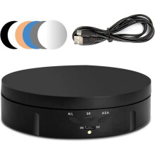 Piatto girevole elettrico ricaricabile cm, piatto girevole elettrico a 360, 3 velocità, angoli, PVC