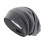 Double-Layer Satin Lined Sleep Cap - Dark Grey Elastic Cotton Beanie with Adjustable Strap, Soft Turban Hat 1