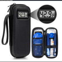 Borsa termica da viaggio per insulina con display della temperatura, 2 serrature TSA e 2 impacchi di ghiaccio