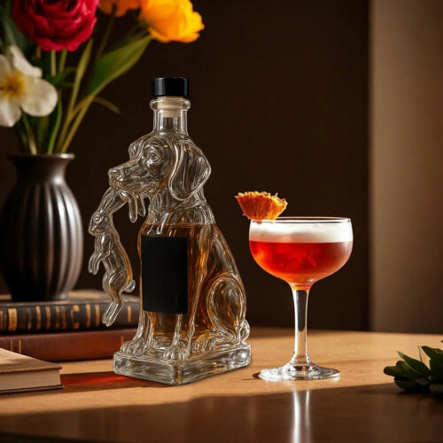 Hunting dog-shaped whisky decanter (1 piece)