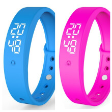 Kit com 2 Pulseiras Monitoras de Fitness Digitais LED - Pulseira de Silicone à Prova d'Água IPX67 com Alarme Vibratório e Me