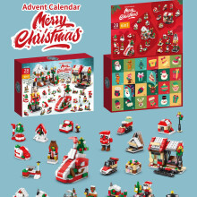 Christmas Advent Calendar Building Blocks, 24-Day Blind Box Countdown, Daily Mini Builds, Educational Toy, Christmas Gift for