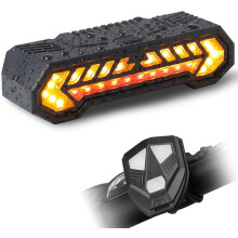 Fanale posteriore per bicicletta con indicatore di direzione integrato - Luce posteriore a LED con catarifrangente, telecoman