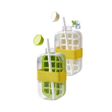 Confezione da 2 bottiglie 2 in 1 per la creazione di cubetti di ghiaccio con cannuccia, borraccia in silicone con funzione Ea