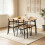 Westwood WestWood Modern Wooden Dining Table with 4 Chairs Set Kitchen Industrial Frame 2