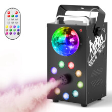 U'King 700W Smoke Machine Wireless Remote RGB LED Fog Machine 3-in-1 Magic Ball Light DJ Disco Halloween Wedding Party