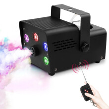 U'King 500W Fog Machine 5 RGB LED Lights Wireless Remote Smoke Machine Compact Stage Fogger DJ Disco Halloween Wedding Party