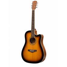 38 Inch Full Size Acoustic Guitar Classical Cutaway Design Hardwood Finish & Steel Strings with Bag (Natural)