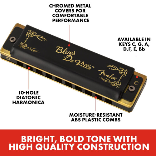 Fender Fender Blues DeVille Diatonic Harmonica Set All Keys 7x with Case 1