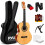 Pyle Left Handed Classical Guitar, Full Size Kit w/Capo, Natural 1