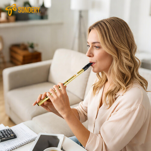 Irish Tin Whistle in C - Brass Penny Whistle 2