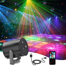 Mslitely - Party-light-effect-LED, laser disco lighting, RGB LED disco light, multi-color effects with remote control, Christmas birthday wedding hom