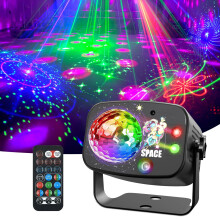 ALLWIN Disco Party Light - Music Controlled RGB LED DJ Light with 60 Light Modes, Remote Control & USB - Perfect for Weddings, Birthdays, Karaoke, Cl
