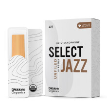 D'Addario Organic Select Jazz Unfiled Alto Saxophone Reeds - Sax Reeds - Individually Sealed - 4 Hard, 10 Pack