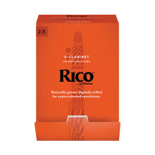 D’Addario Woodwinds - Rico Bb Clarinet Reeds - Reeds for Bb Clarinet - Crafted for Beginners, Students, Educators - Strength 2.5, 50-pack