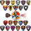 Guitar Picks 24 Pcs,4 Thicknesses Guitar Plectrums with Storage Box(Mix-4) 1
