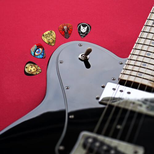 Guitar Picks 24 Pcs,4 Thicknesses Guitar Plectrums with Storage Box(Mix-4) 1
