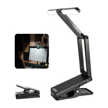 AROMA Rechargeable Music Stand Light Clip-on, Portable Piano Lamp with 2 Brightness Levels, Adjustable LED Sheet Music Light for Piano, Guitar and St