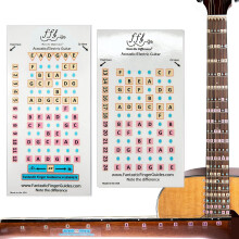 FFG NOTE THE DIFFERENCE Guitar Sticker for Electric and Acoustic Guitar Frets 1-24, Vinyl, Multicolor, Minimalist, Fretboard Sticker, Music