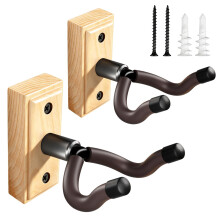 DIDA Guitar Wall Mount, Premium Solid Wood Guitar Hanger, Guitar Accessories, U-Shape Hardwood Guitar Holder Hook (Naturewood, 2 Pack)