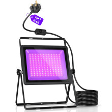 AIRAS LED Blacklight Floodlight 150W, 395nm UV Light IP66 Waterproof, with 5m Power Cord & Waterproof Switch, Adjustable Stand & Carrying Handle, for