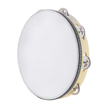 Tambourine for Adults 10 inch Hand Held Drum Bell Birch Metal Jingles
