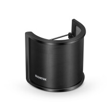 SUUNTOK Pop Filter Screen, Compact Microphone Pop Shield Windscreen with Metal Mesh Handheld Mic Mask for Vocal Recording, YouTube Videos, Streaming,