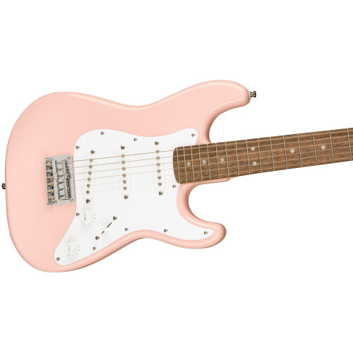 Fender Squier by Fender Mini Stratocaster Beginner Electric Guitar Shell Pink 1