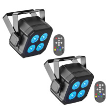 Erreyht 2PCS RGBW LED Stage Lights, 40W LED Par Can Light DMX 4/8CH with Remote Control and Sound Activation, Disco Light Par Spotlight for Stage DJ