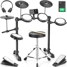 LALAHO Electric Drum Kit, Electronic Drum Kit with USB MIDI for Beginner