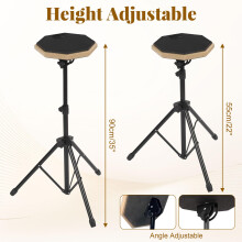 rloao Drum Practice Pad Set, Double Sided Silent Rubber Drum Pad 8"