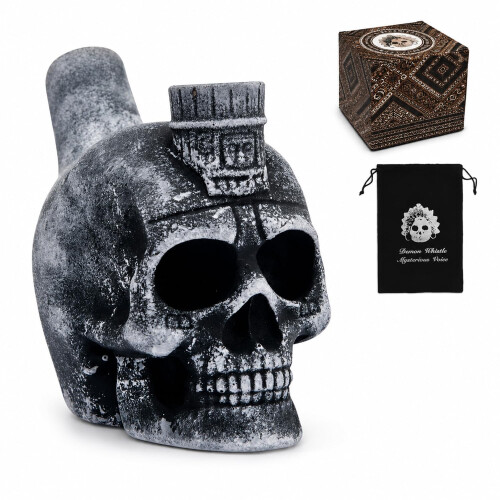Aztec Death Whistle, 125dB Screaming Whistle with Drawstring Bag & Gift Box