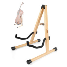 MUSO Cello Stand with Bow Holder,A-Frame Floor Stand with Padded Foam, Handcrafted Cello Rack Fits 1/2, 3/4, 7/8, 4/4 Full-Size and Guitar, Instrumen