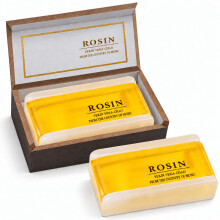 Natural Violin Rosin for Bow 2pcs, Square Rosin in Wooden Box for Violin and Cello, Perfect for Students Beginners Professional Musicians Violinist