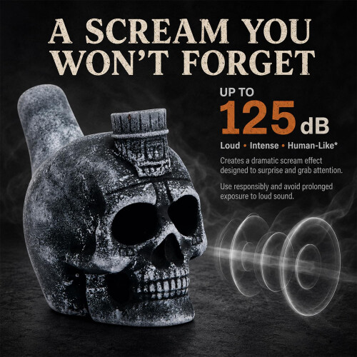 Aztec Death Whistle, 125dB Screaming Whistle with Drawstring Bag & Gift Box 1