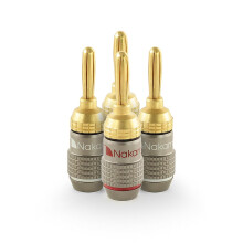 Nakamichi FanLock Excel Series 24k Gold Plated Banana Plug 10 AWG - 18 AWG Gauge Size 4mm for Speakers Amplifier Hi-Fi Stereo Home Theatre Radio Audi